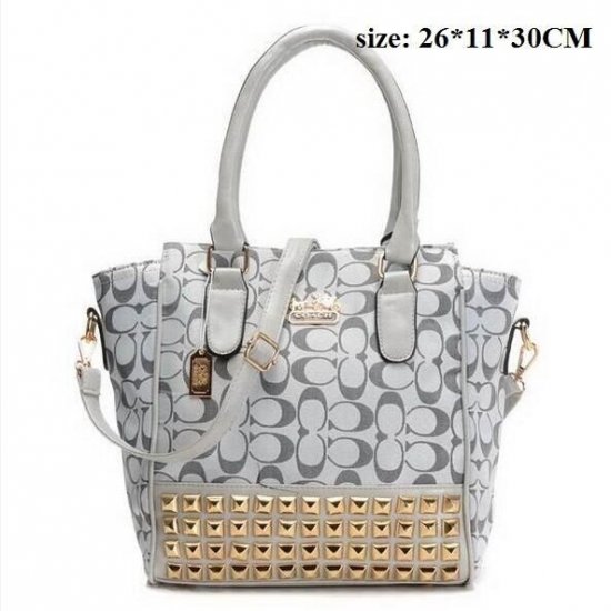 Coach Knitted Stud Medium Grey Satchels ERS - Click Image to Close